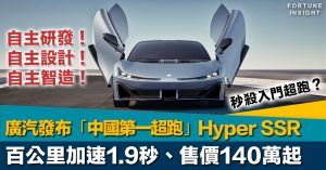 廣汽發布「中國第一超跑」Hyper SSR 百公里加速1.9秒、售價128.6萬起